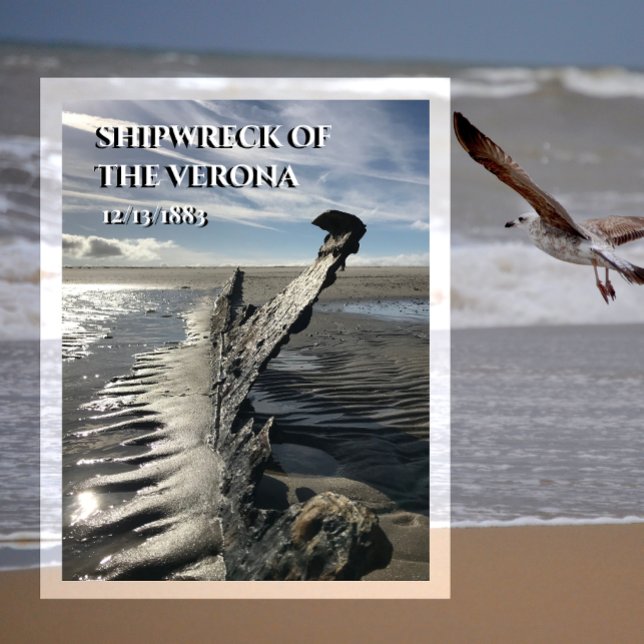 Cartão Postal Naufrágio da Ilha de Verona Spiekeroog, Frisia Ori (Criador carregado)