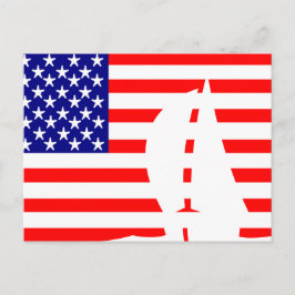 Cartão Postal Náutica Americana Sail Boat
