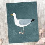 Cartão Postal Náutica do casco<br><div class="desc">Uma gaivota atada ao lado do oceano. Perfeito para aqueles que amam pássaros sassos e a costa.</div>