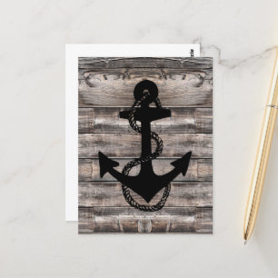 Cartão Postal náutica russa + ANCHOR ROPE