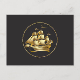 Cartão Postal Náutico Dourado
