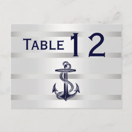 Cartão Postal Náutico Marinho Blu Anchor Silver What Número de T
