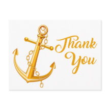 Náutico Obrigado Anchor Casamento Dourado Oceano P