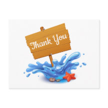 Náutico Obrigado Ocean Waves Blue Summer Casamento