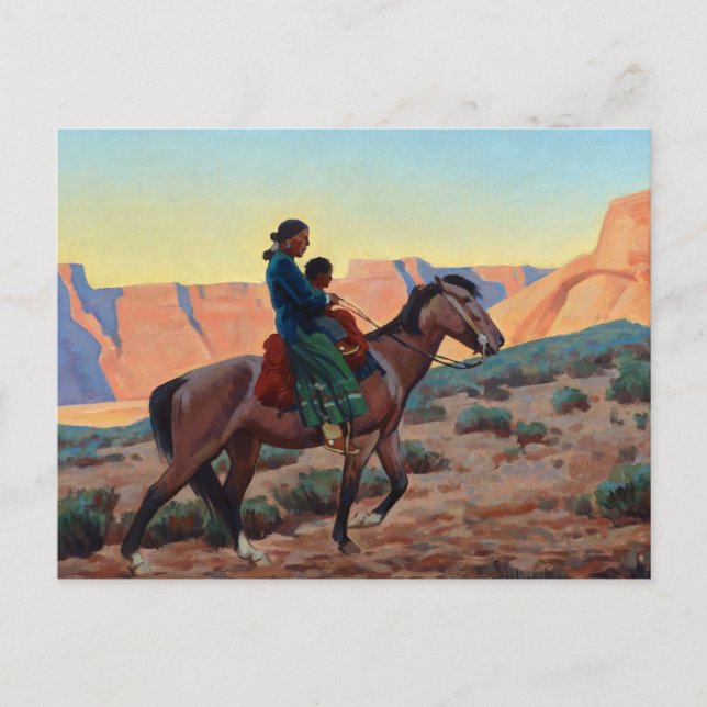 Cartão Postal Navajo Mãe, 1945 por Maynard Dixon (Frente)