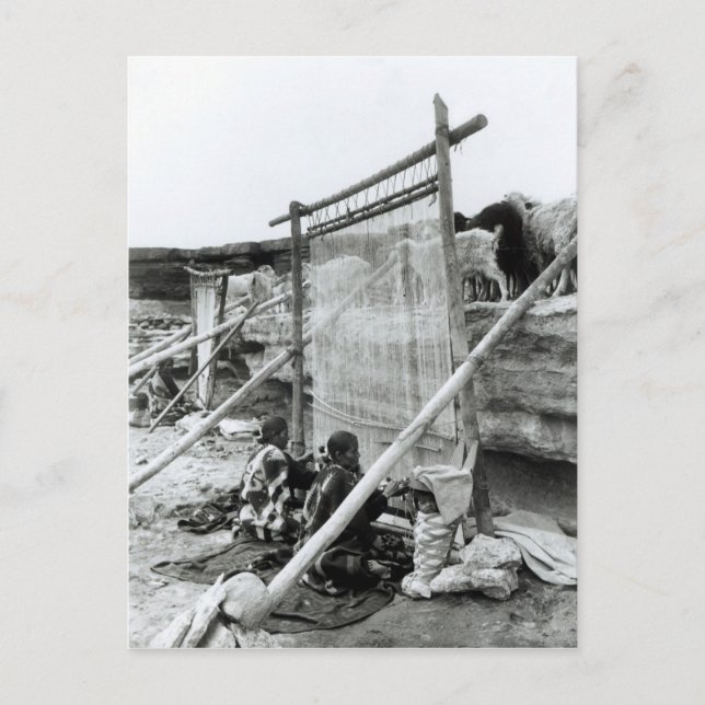 Cartão Postal Navajo weavers, c.1914 (Frente)