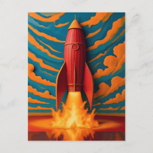 Cartão Postal Nave Espacial: inspirada nos anos 50