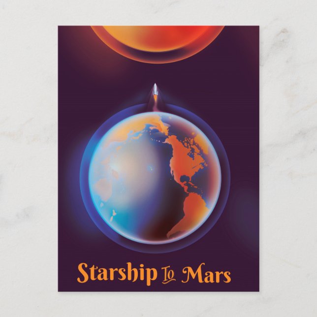 Cartão Postal Nave espacial para Marte (Frente)