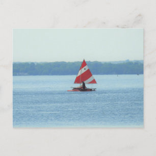 Cartão Postal Nave-vela no lago Mendota em Madison, Wisconsin