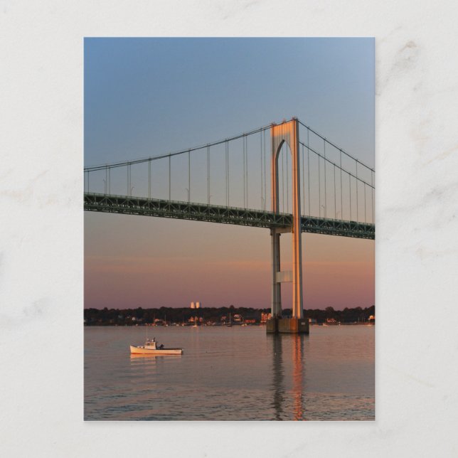 Cartão Postal Navegação e saída de New Port Road Island (Frente)