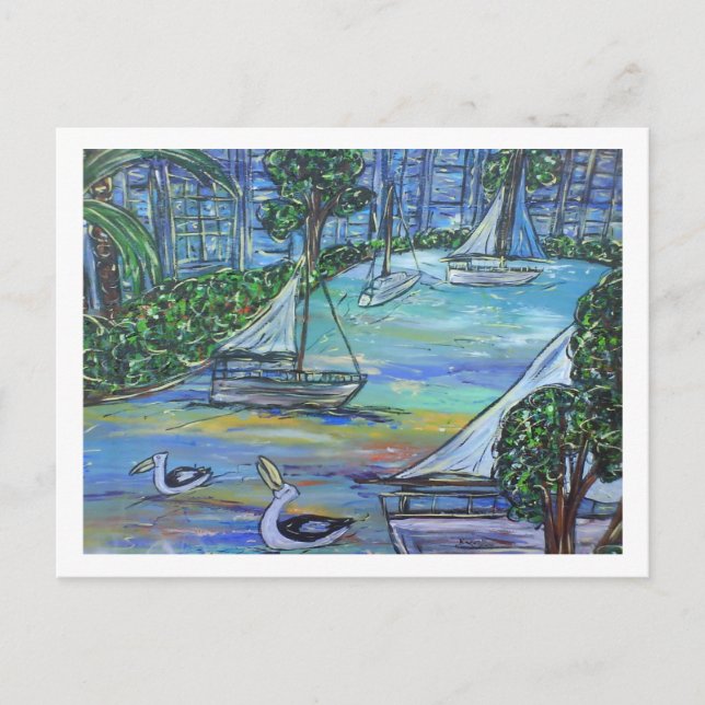 Cartão Postal Navegação no rio Brisbane (Frente)