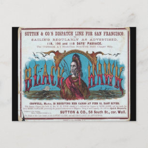 Cartão Postal Navegação por Clipper Preto Hawk