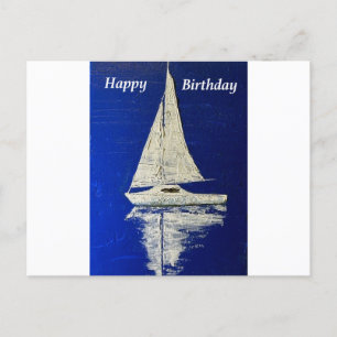 Cartão Postal Navegando Feliz Aniversário 