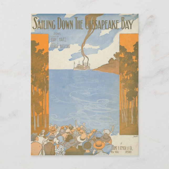 Cartão Postal Navegando pela Baía de Chesapeake (Frente)