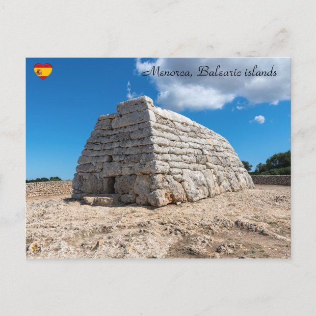 Cartão Postal Naveta des Tudons, Tombo Pré-Histórico - Menorca (Frente)