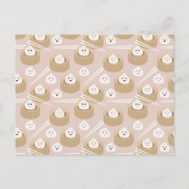 Cartão Postal Navio a vapor Cute Kawaii Dumplings