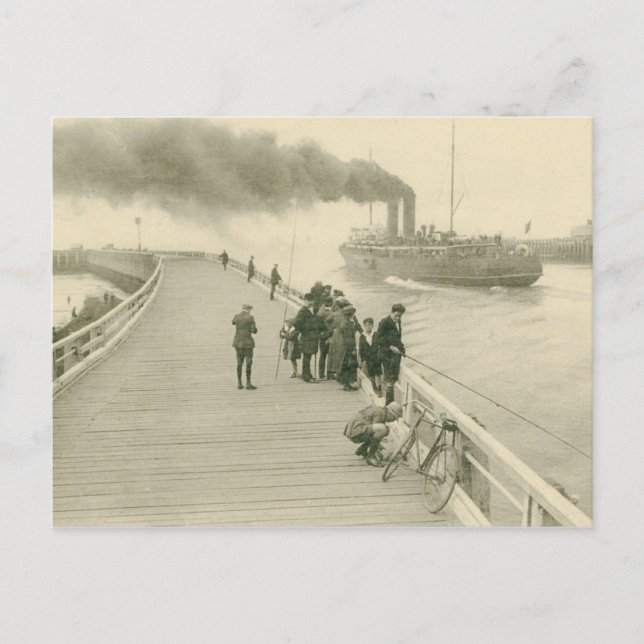 Cartão Postal Navio a vapor do veleiro de Dover para Ostende (Frente)