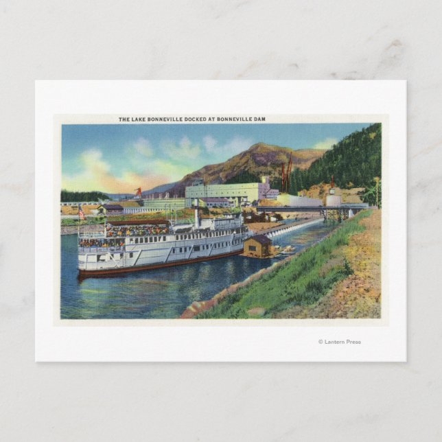 Cartão Postal Navio a vapor OregonLake Bonneville encaixado no (Frente)