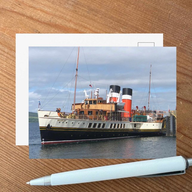 Cartão Postal Navio a vapor Waverley Paddle, Rothesay, Escócia (Criador carregado)