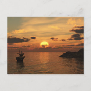 Cartão Postal Navio à Vela