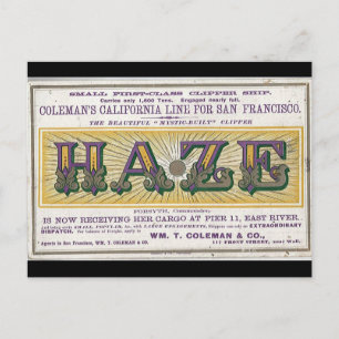 Cartão Postal Navio a vela Haze Clipper 1900