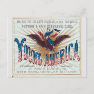 Cartão Postal Navio à vela Young America Clipper