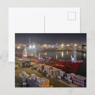 Cartão Postal Navio de Carga Rikke Theresa no Porto de Hull