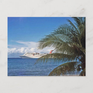 Cartão Postal Navio de cruzeiro de Carnaval atracado na Ilha Gra