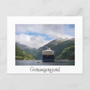 Cartão Postal Navio de cruzeiro em Geirangerfjord Norway