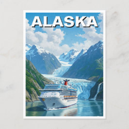 Cartão Postal Navio de cruzeiro no Alaska Viagem