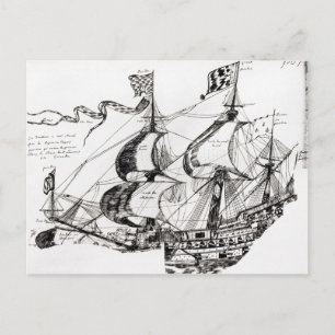 Cartão Postal Navio de Jacques Cartier, Rarete Indes