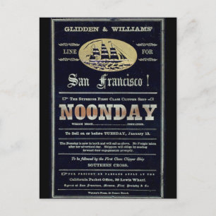 Cartão Postal Navio de navegação do Clipper do Noturno 1900