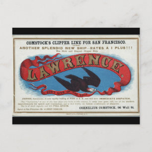 Cartão Postal Navio de navegação Lawrence Clipper 1900