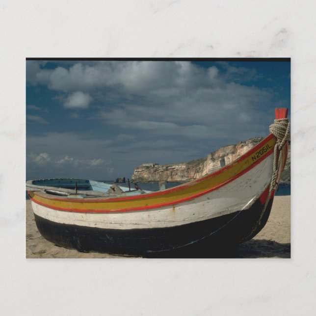 Cartão Postal Navio de pesca, Nazur, Portugal (Frente)