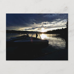 Cartão Postal Navio de pesca Swan Lake sunset Montana