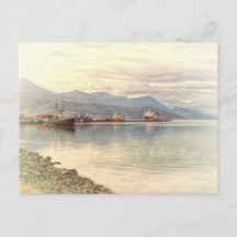 Navio de rebocador no fim do mundo