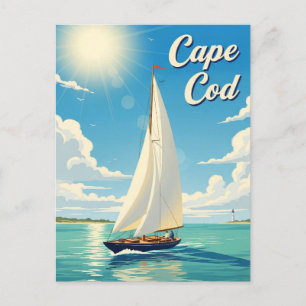 Cartão Postal Navio de vela em Cape Cod Massachusetts Viagem