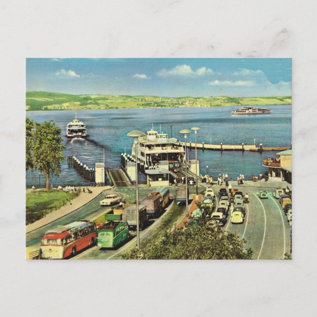 Cartão Postal Navio histórico que atravessa o Bodensee (Frente)