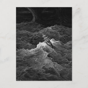 Cartão Postal Navio no mar tempestuoso