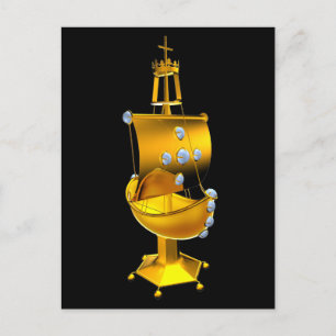 Cartão Postal navio ouro