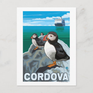 Cartão Postal Navio Puffins & Cruise - Córdova, Alasca