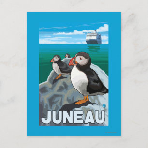 Cartão Postal Navio Puffins & Cruise - Juneau, Alasca