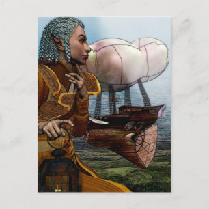 Cartão Postal Navio Steampunk