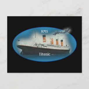 Cartão Postal Navio Titanic Black Maritime White Star Line