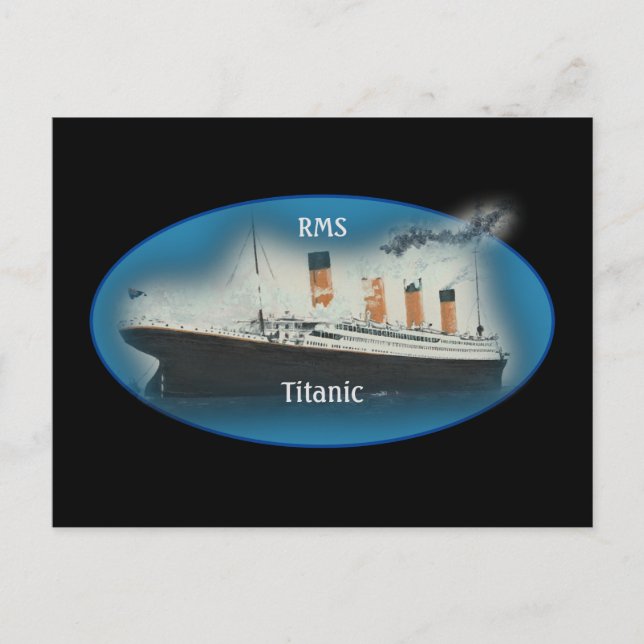Cartão Postal Navio Titanic Black Maritime White Star Line (Frente)