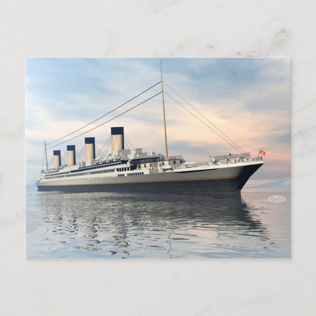 Cartão Postal Navio Titanic - renderização 3D (Frente)