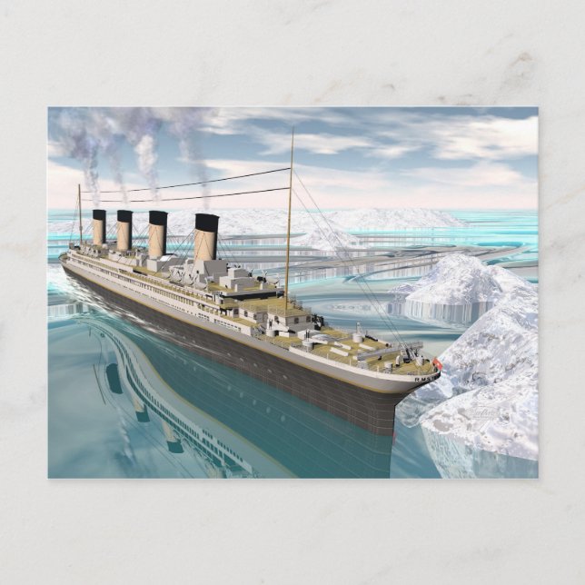 Cartão Postal Navio Titanic - renderização 3D (Frente)