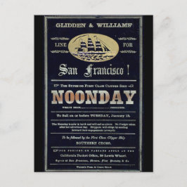 Cartão Postal Navio veleiro Noonday Clipper 1900
