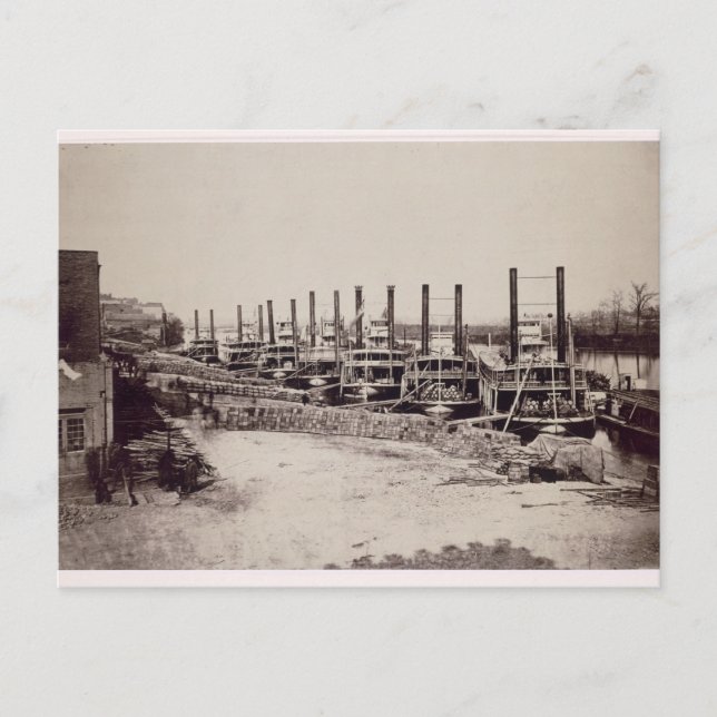 Cartão Postal Navios a vapor no Mississippi (b/w foto) (Frente)