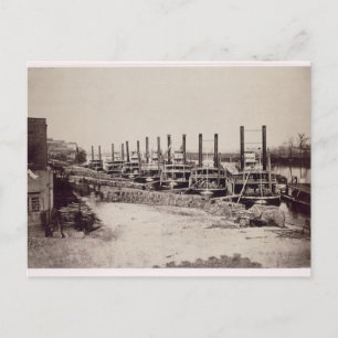 Cartão Postal Navios a vapor no Mississippi (b/w foto)